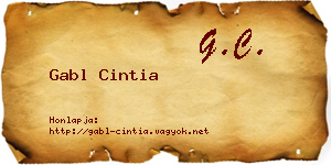 Gabl Cintia névjegykártya